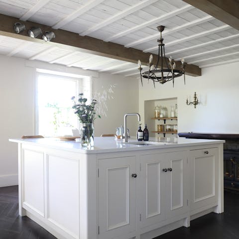 Rustle up family meals in the generous farmhouse kitchen