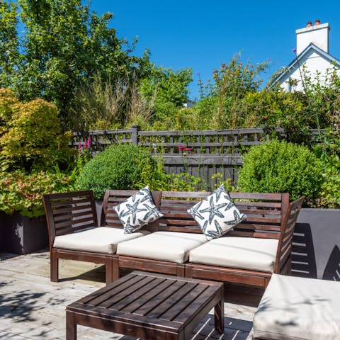 Bask in the morning sunshine in the pretty courtyard