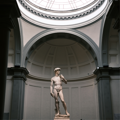 Walk fifteen minutes to the home of Michelangelo's David