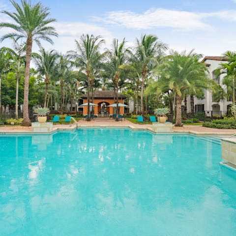 Cool off in the communal pool