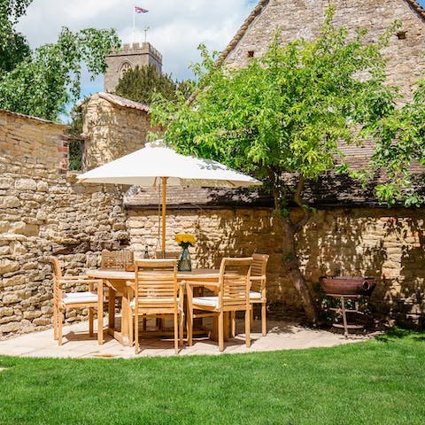Spend warm days under the old apple tree