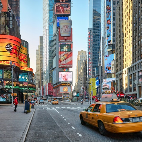Visit must-see Times Square – a twenty-minute Subway ride away