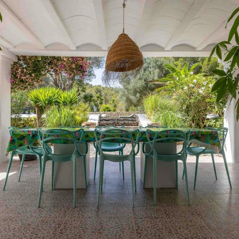 Enjoy al fresco dining on the pretty terrace