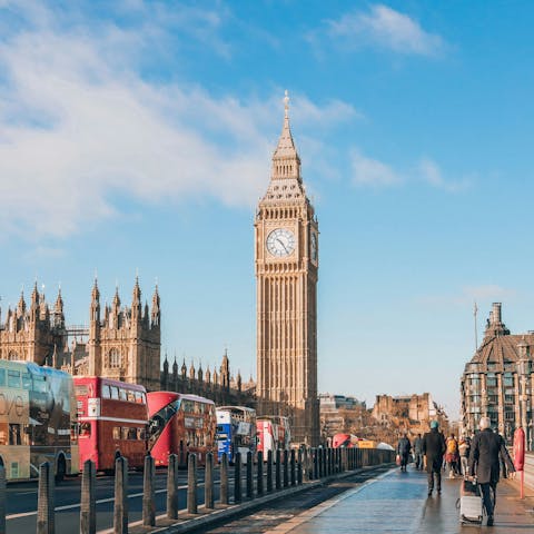 Stay a fifteen-minute walk from London's iconic Big Ben