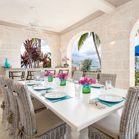 Dig into Bajan dishes alfresco with the whole family