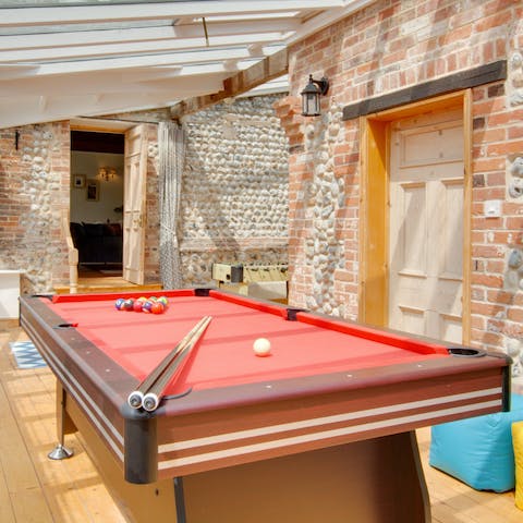 Break up the evening with a round of pool in the games room