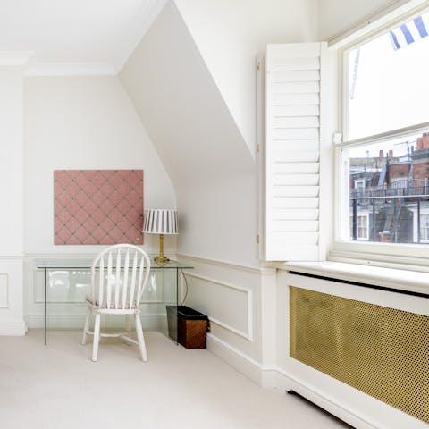 Catch up on work at the sunny desk space