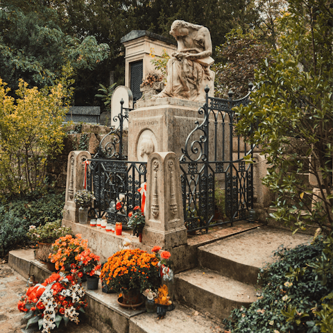 Visit some of the most famous resting places in the world at nearby Père Lachaise cemetery