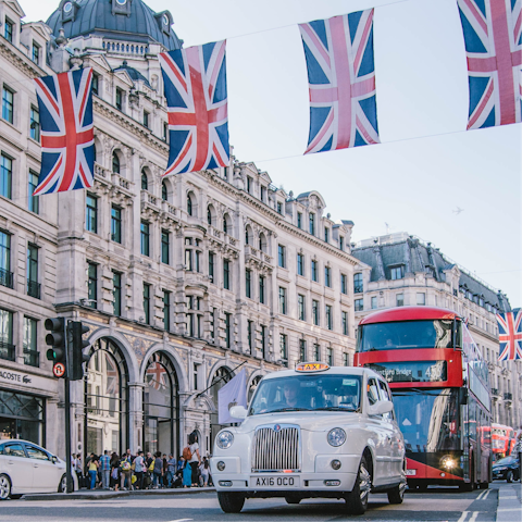 Hit the shops on Oxford Street – a seven-minute walk away