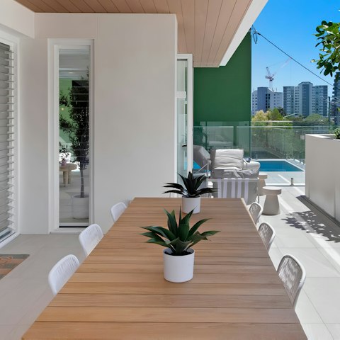 Enjoy an alfresco meal on the private terrace