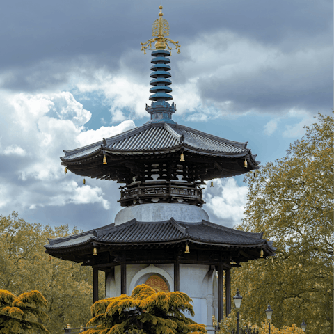 Grab a coffee and explore Battersea Park, a thirty-minute walk away