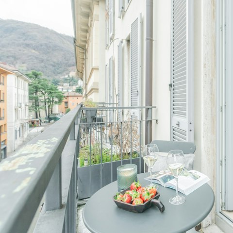 Enjoy breakfast and a book on the private balcony
