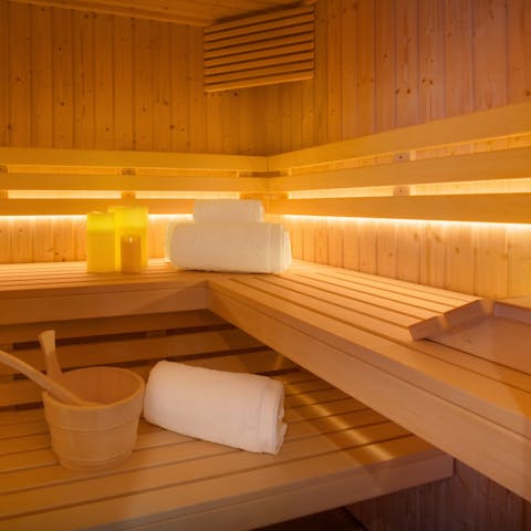 Feel a wonderful sense of wellbeing after a session in the sauna