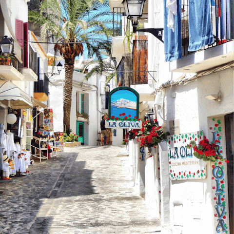 Dine out in Ibiza Town – it's a fifteen-minute drive