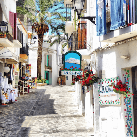 Dine out in Ibiza Town – it's a fifteen-minute drive