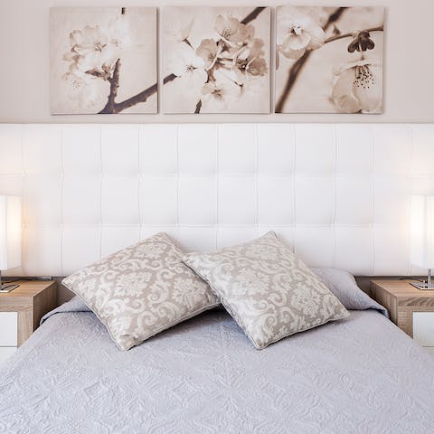 Look forward to waking up in serene bedrooms