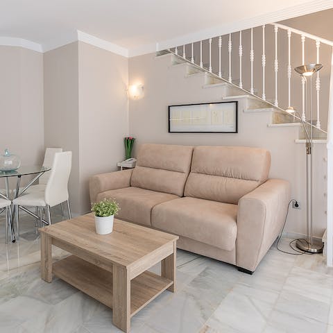 Fall back into the plump sofa at the end of a busy day exploring Marbella