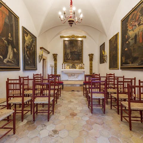 Host events in the chapel or function room