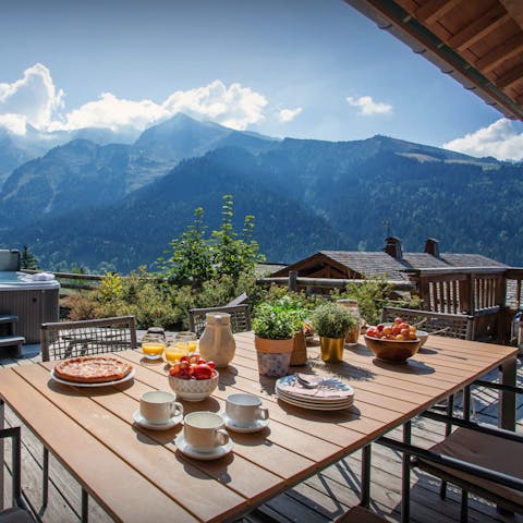 Enjoy breakfast with a view as you prepare for a busy day