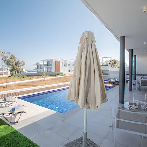 Start your day by diving into the private pool
