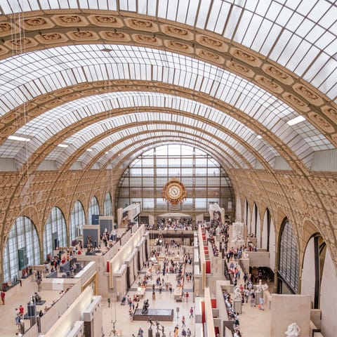 Marvel at art in this former station, Musée d'Orsay is minutes away