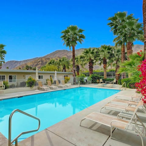Take in the views of the mountains at sunset