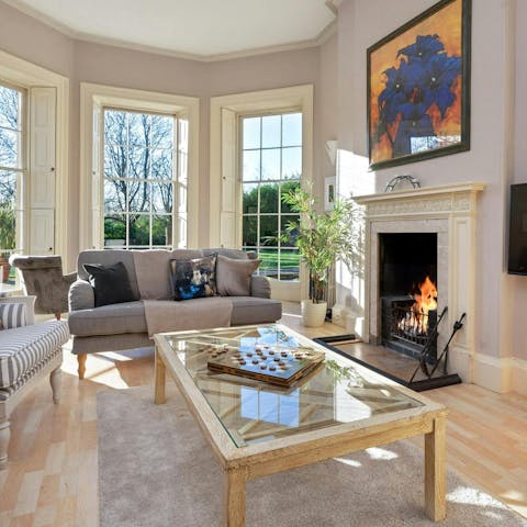 Spend cosy evenings relaxing with drinks by the fire