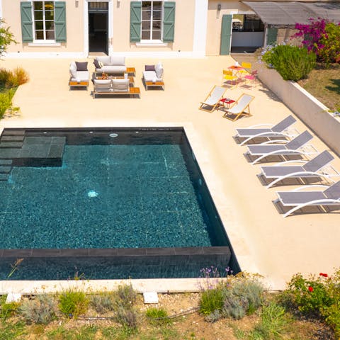 Cool off with a dip in the private pool