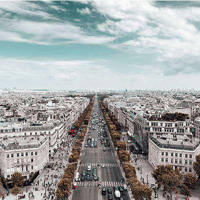 Stroll along the Champs Elysées, 0.9km away