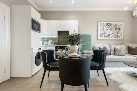 Cook, dine, and gather in one bright space