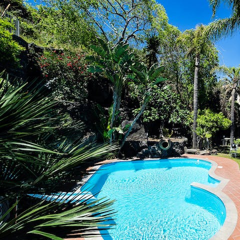 Swim a few laps of your private, saltwater pool to start the day