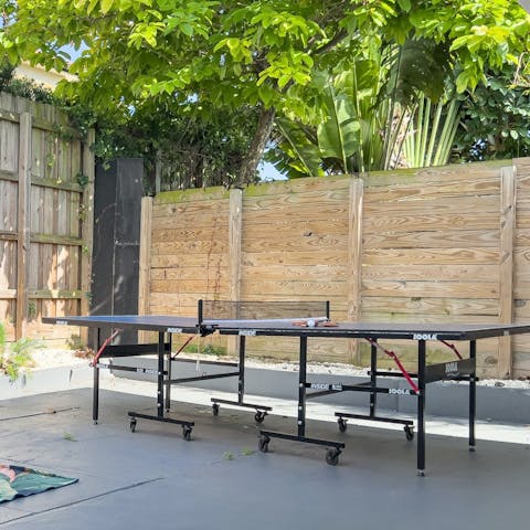Unwind and hone your game at the ping pong table