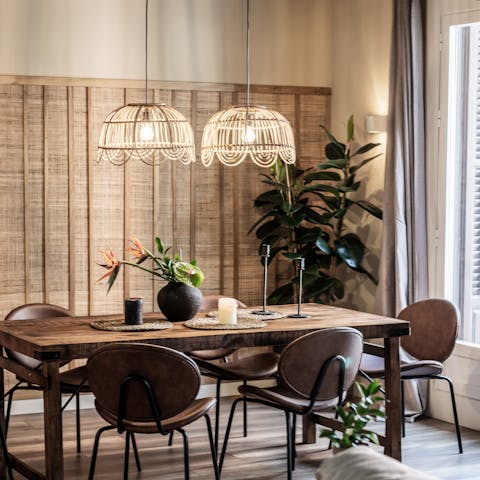 Serve up a delicious Spanish-style feast at the charming dining table