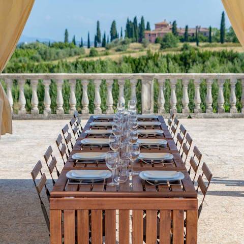 Treat yourselves to an elegant dinner under the canopy
