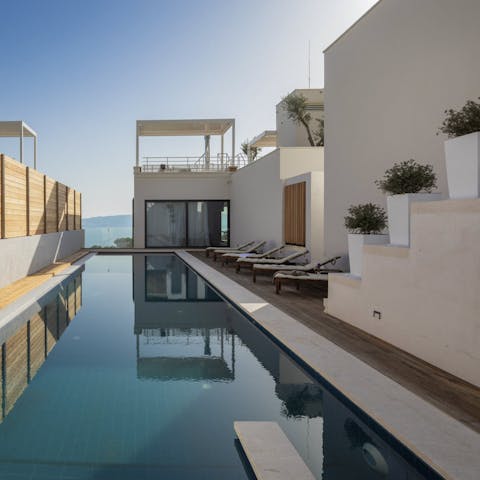 Embrace refreshing swims in the private pool