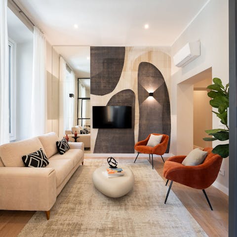 Make yourself at home in this chic city-centre apartment