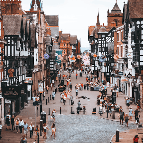 Visit charming Chester for the day – it's less than thirty minutes away