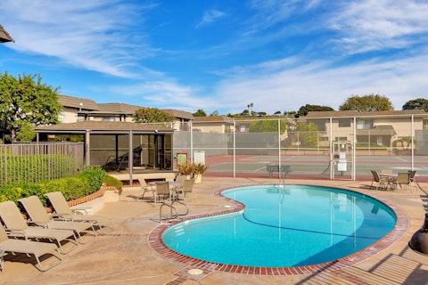 Make a beeline for the communal pool on a hot afternoon