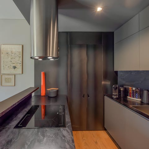 Whip up your own home-cooked meals in the well-equipped kitchen
