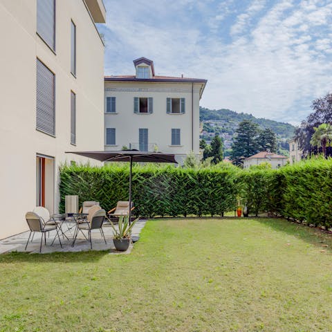 Sip your morning cappuccino in the sun-lit, private garden