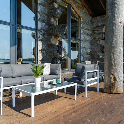 Enjoy your morning coffee with picturesque lake views on the terrace