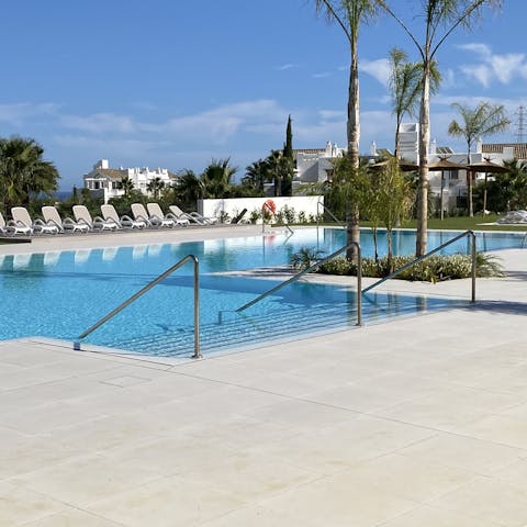 Cool off with a refreshing dip in the shared outdoor pool