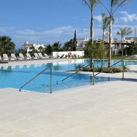 Cool off with a refreshing dip in the shared outdoor pool