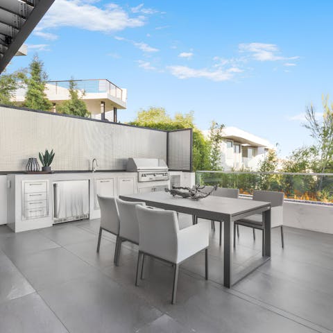 Prepare some juicy burgers and dine alfresco with lovely views