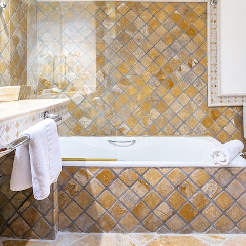 Soak in one of the many bathtubs