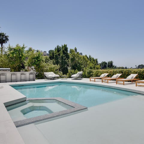 Feel refreshed and renewed with a morning swim in your private pool