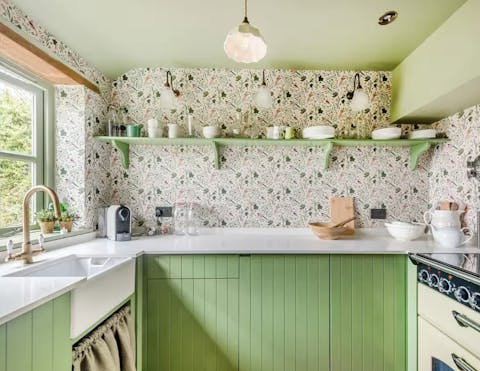 Cook hearty breakfasts in the pretty country kitchen