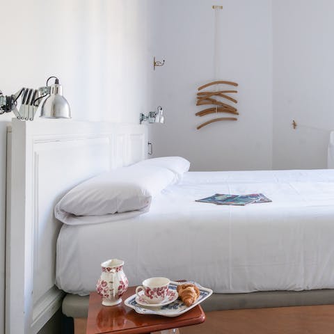Enjoy breakfast in bed in the quiet, calm bedrooms