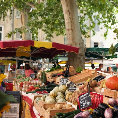 Have a browse around the Sunday market, just steps away from this home