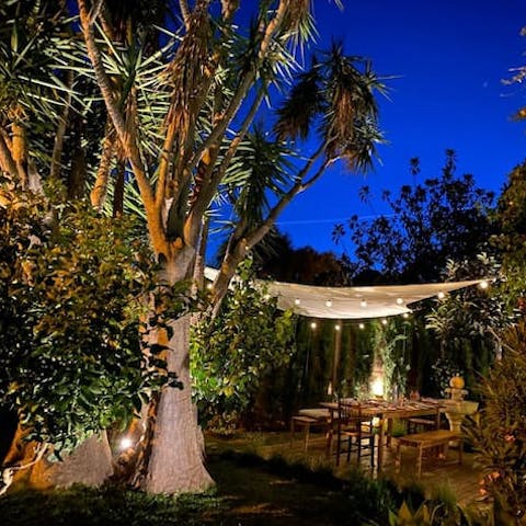 Soak up the magical atmosphere of the gardens at night